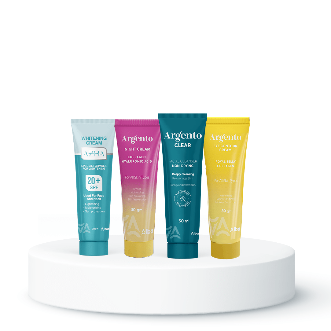 3+1 Offer: Argento Night 60g + Clear 50ml + Eye Contour 15g + Profit Gel 25ml - Alba Pharma